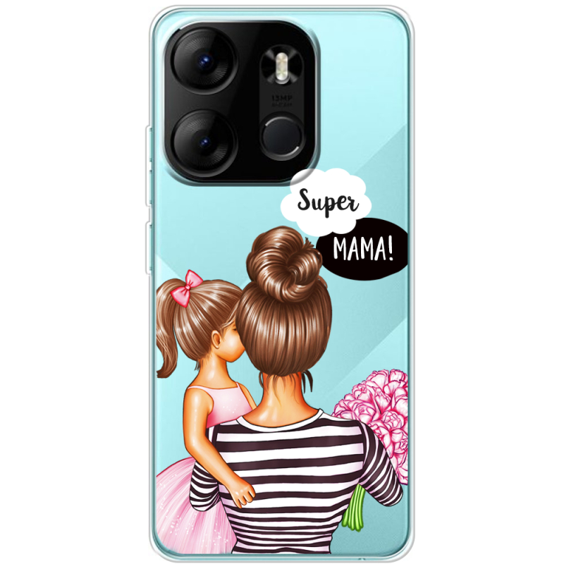 Прозрачный чехол BoxFace Tecno Spark Go 2023 Super Mama and Daughter