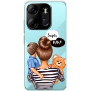 Прозрачный чехол BoxFace Tecno Spark Go 2023 Super Mama and Son