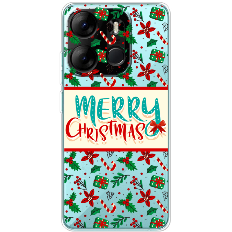 Прозрачный чехол BoxFace Tecno Spark Go 2023 Vintage Christmas Pattern