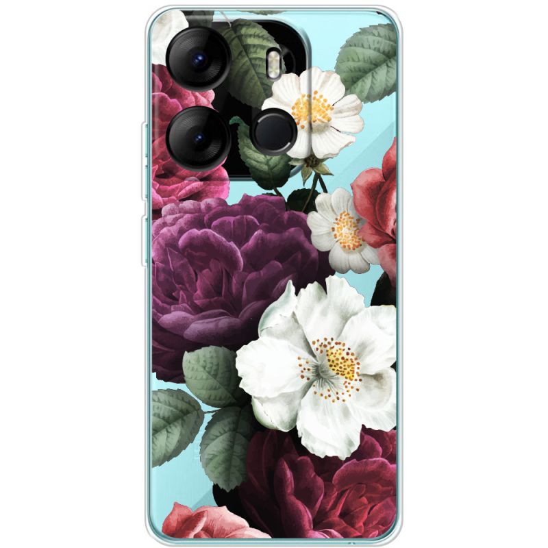 Прозрачный чехол BoxFace Tecno Spark Go 2023 Floral Dark Dreams