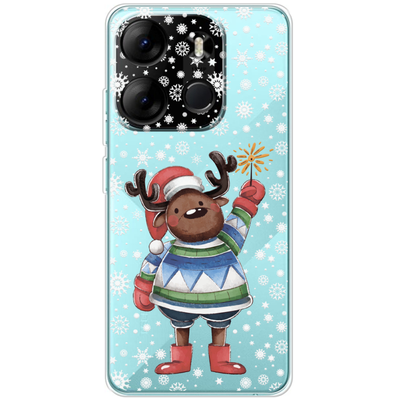 Прозрачный чехол BoxFace Tecno Spark Go 2023 Christmas Deer with Snow