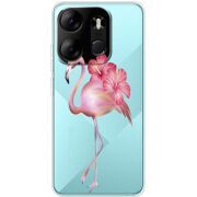 Прозрачный чехол BoxFace Tecno Spark Go 2023 Floral Flamingo