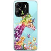 Прозрачный чехол BoxFace Tecno Spark Go 2023 Colorful Giraffe