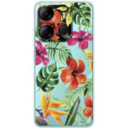 Прозрачный чехол BoxFace Tecno Spark Go 2023 Tropical Flowers