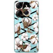 Прозрачный чехол BoxFace Tecno Spark Go 2023 Cotton flowers