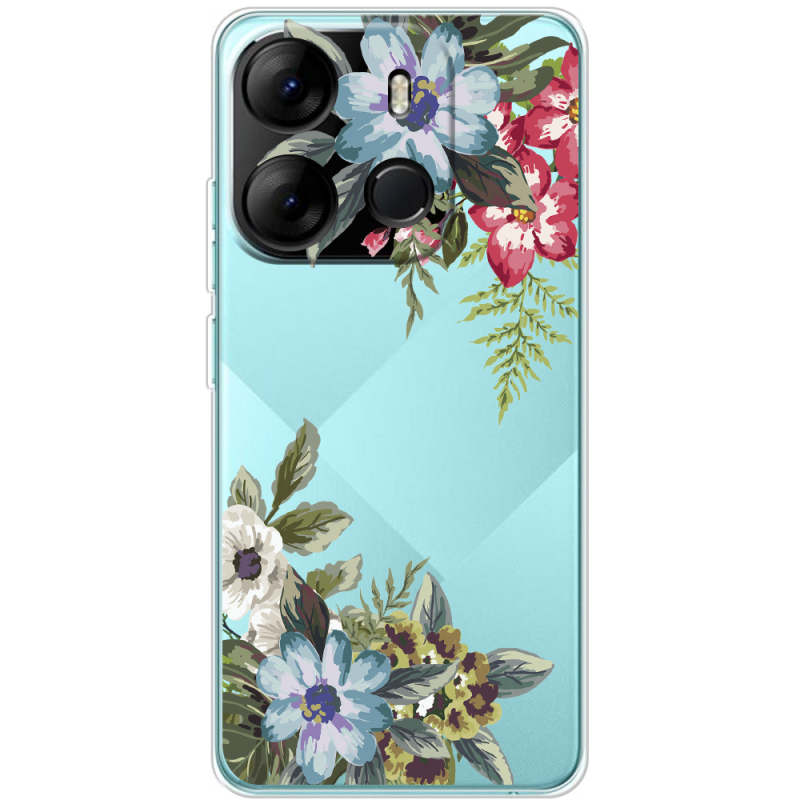 Прозрачный чехол BoxFace Tecno Spark Go 2023 Floral