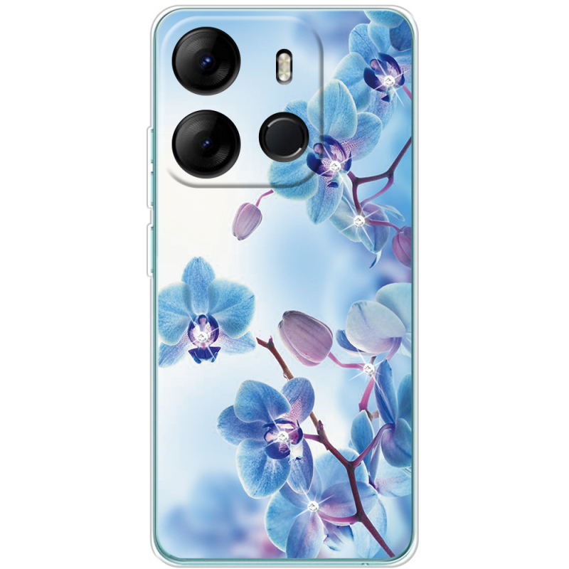 Чехол со стразами BoxFace Tecno Spark Go 2023 Orchids