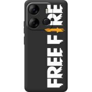 Черный чехол BoxFace Tecno Spark Go 2023 Free Fire White Logo