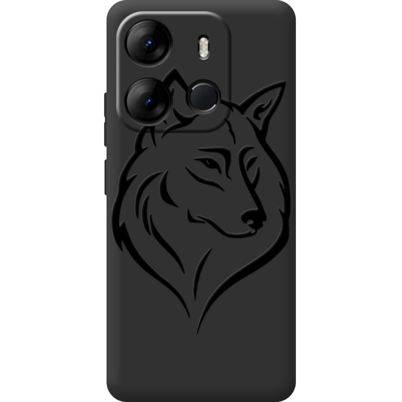 Черный чехол BoxFace Tecno Spark Go 2023 Wolf