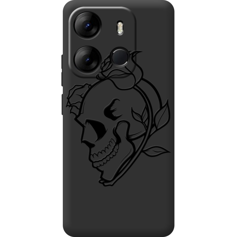 Черный чехол BoxFace Tecno Spark Go 2023 Skull and Roses