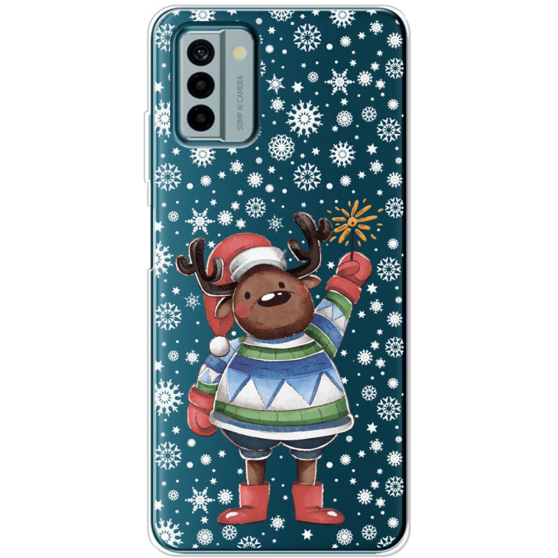 Прозрачный чехол BoxFace Nokia G22 Christmas Deer with Snow