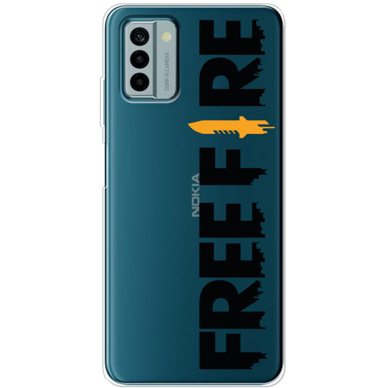 Прозрачный чехол BoxFace Nokia G22 Free Fire Black Logo