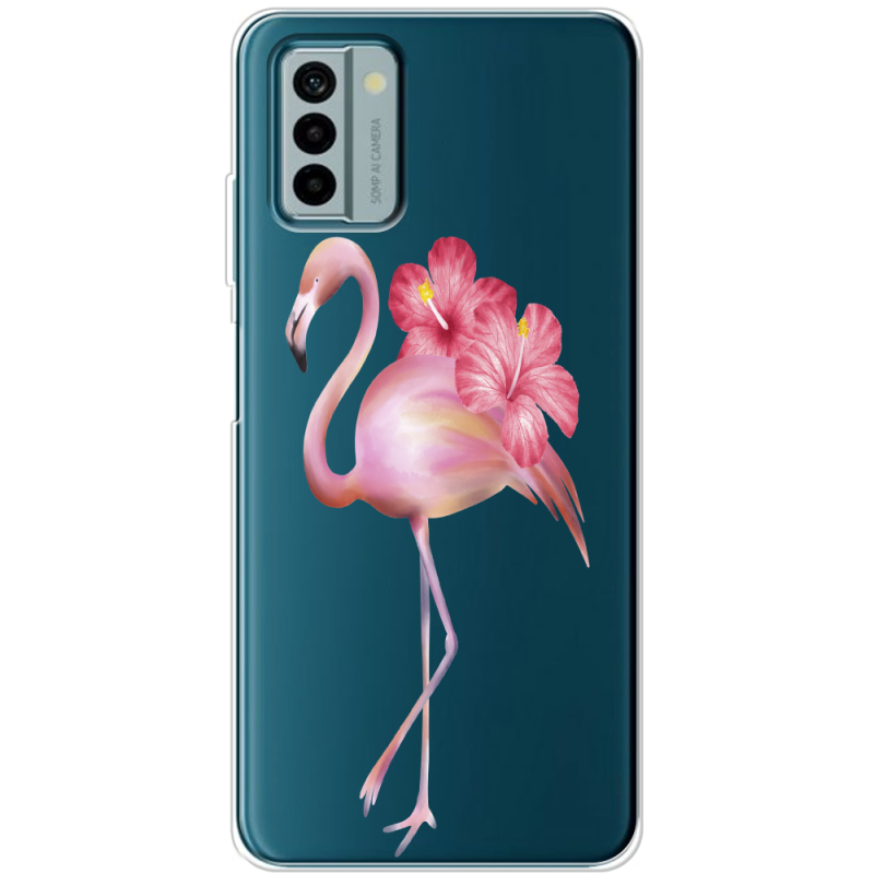 Прозрачный чехол BoxFace Nokia G22 Floral Flamingo