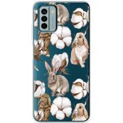 Прозрачный чехол BoxFace Nokia G22 Cotton and Rabbits