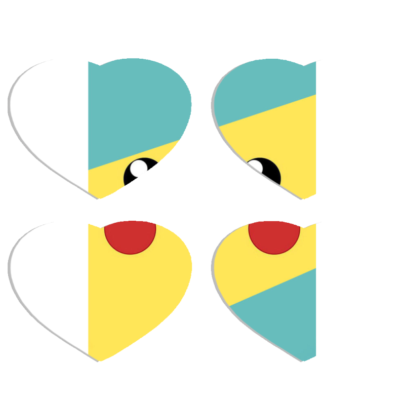 Магнитные фотопазлы Сердце 50 на 50 набор 4 штуки 