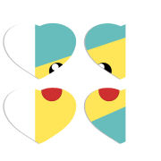 Магнитные фотопазлы Сердце 50 на 50 набор 4 штуки 