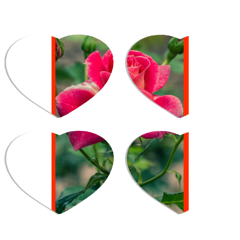 Магнитные фотопазлы Сердце 50 на 50 набор 4 штуки 