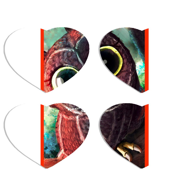 Магнитные фотопазлы Сердце 50 на 50 набор 4 штуки 