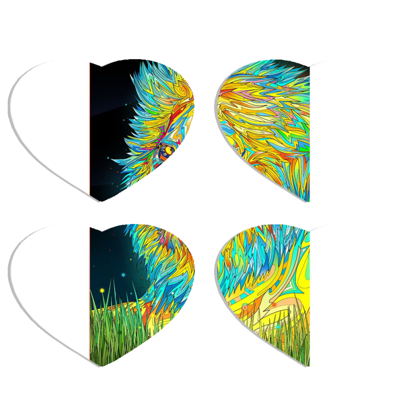 Магнитные фотопазлы Сердце 50 на 50 набор 4 штуки Moonlight Lion