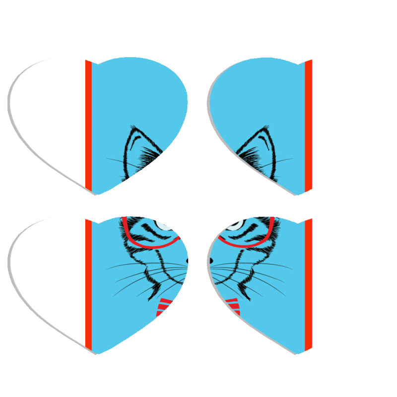 Магнитные фотопазлы Сердце 50 на 50 набор 4 штуки 