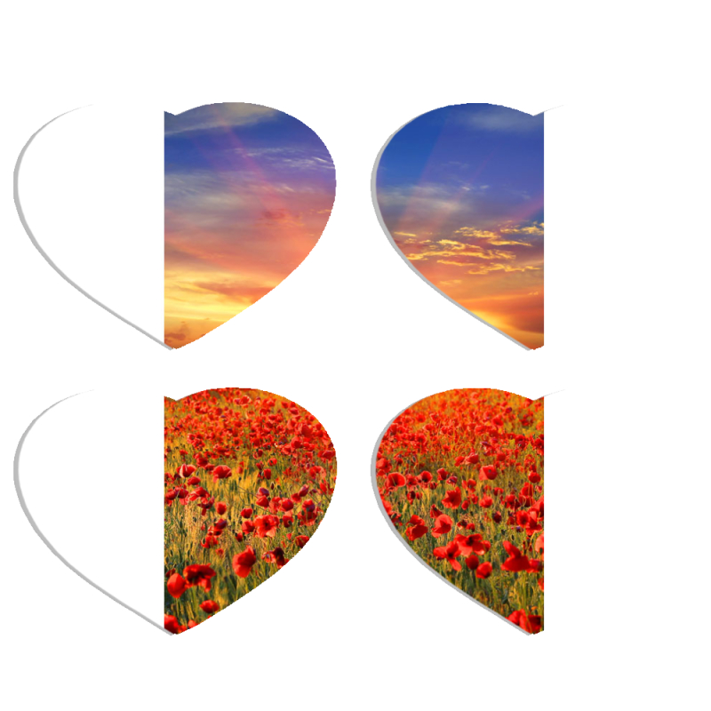 Магнитные фотопазлы Сердце 50 на 50 набор 4 штуки 