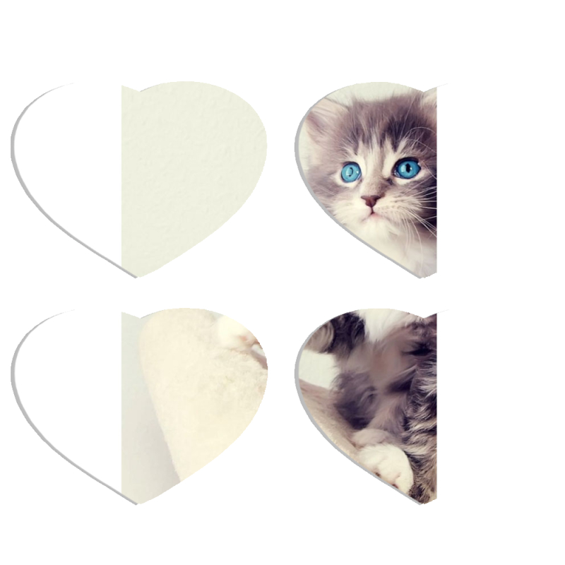 Магнитные фотопазлы Сердце 50 на 50 набор 4 штуки 