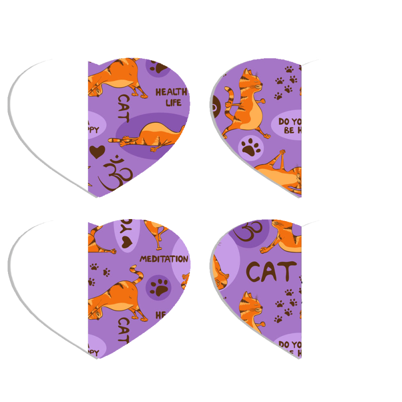 Магнитные фотопазлы Сердце 50 на 50 набор 4 штуки Yoga Cat