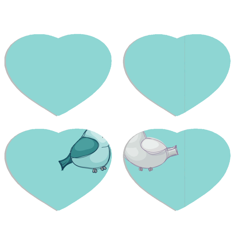 Магнитные фотопазлы Сердце 50 на 50 набор 4 штуки 