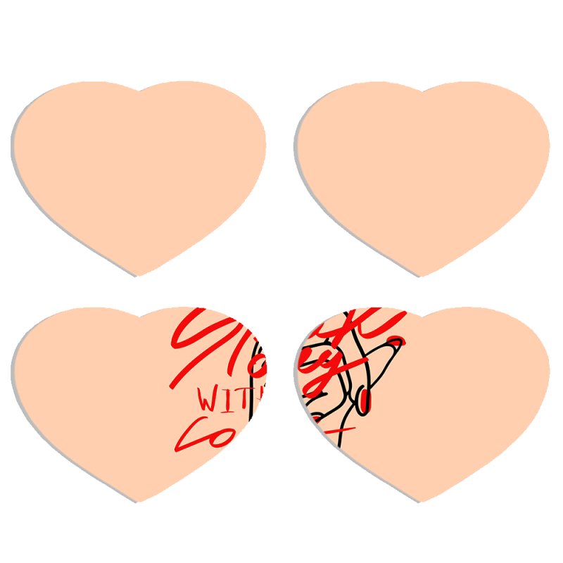 Магнитные фотопазлы Сердце 50 на 50 набор 4 штуки 