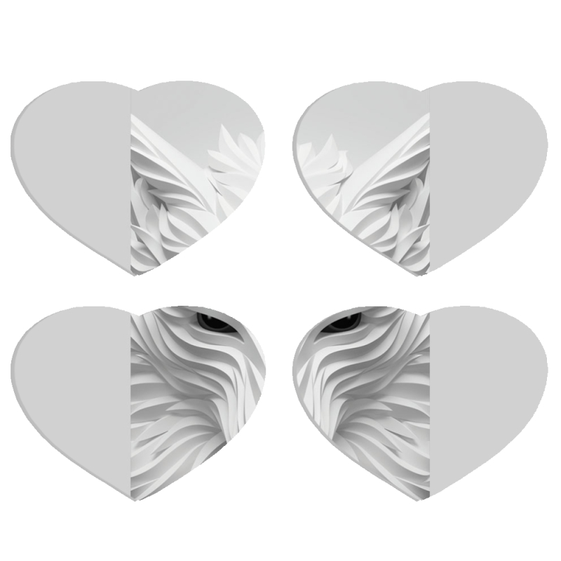 Магнитные фотопазлы Сердце 50 на 50 набор 4 штуки White Wolf