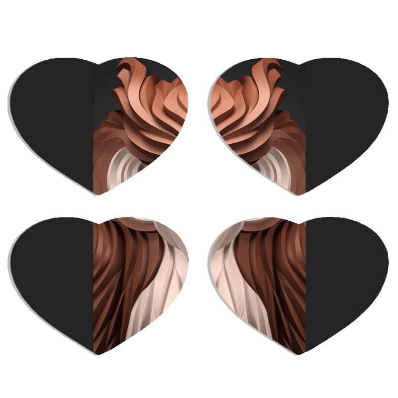 Магнитные фотопазлы Сердце 50 на 50 набор 4 штуки 