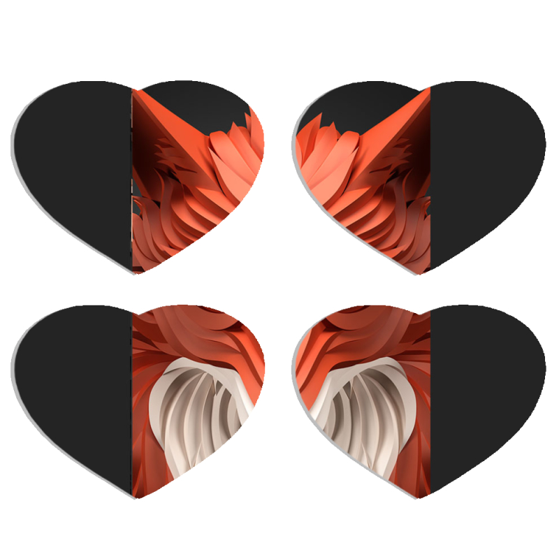 Магнитные фотопазлы Сердце 50 на 50 набор 4 штуки 