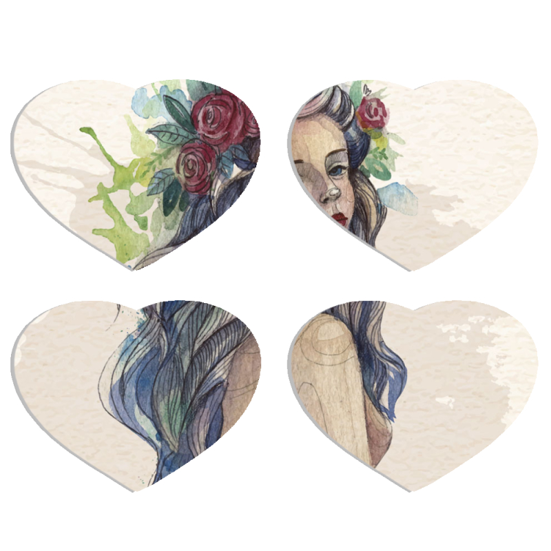 Магнитные фотопазлы Сердце 50 на 50 набор 4 штуки 