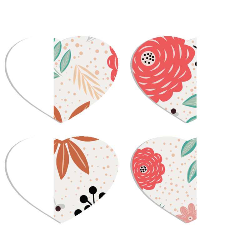 Магнитные фотопазлы Сердце 50 на 50 набор 4 штуки Line Flowers