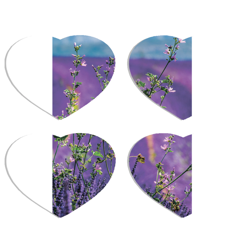 Магнитные фотопазлы Сердце 50 на 50 набор 4 штуки Lavender Field