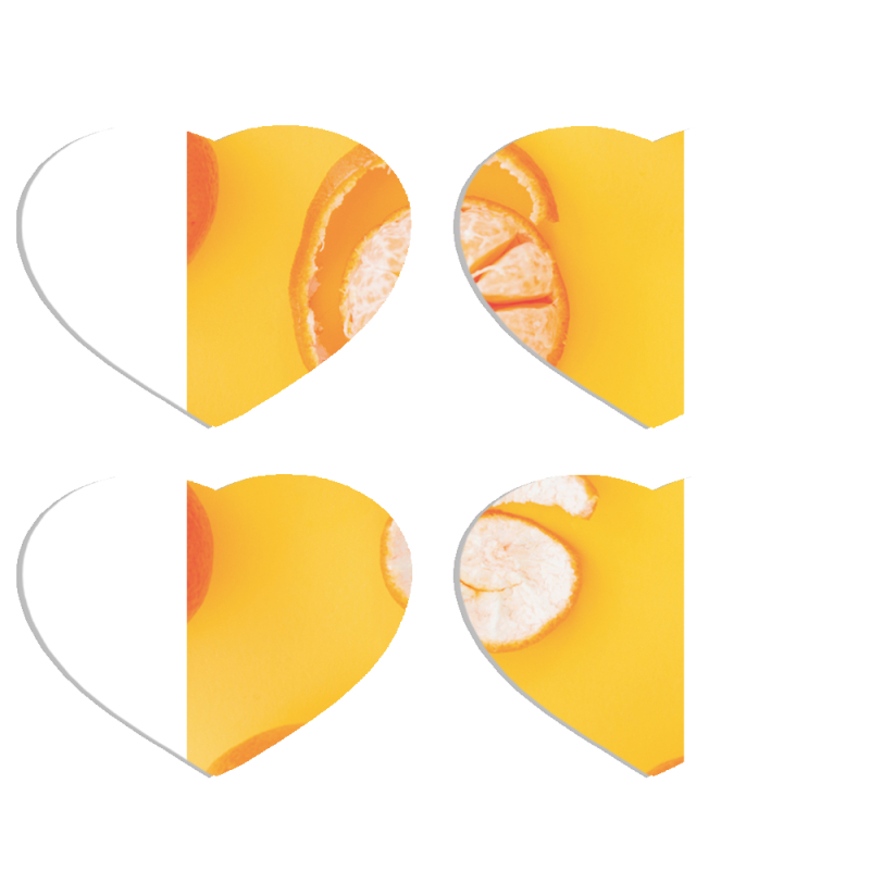 Магнитные фотопазлы Сердце 50 на 50 набор 4 штуки Yellow Mandarins