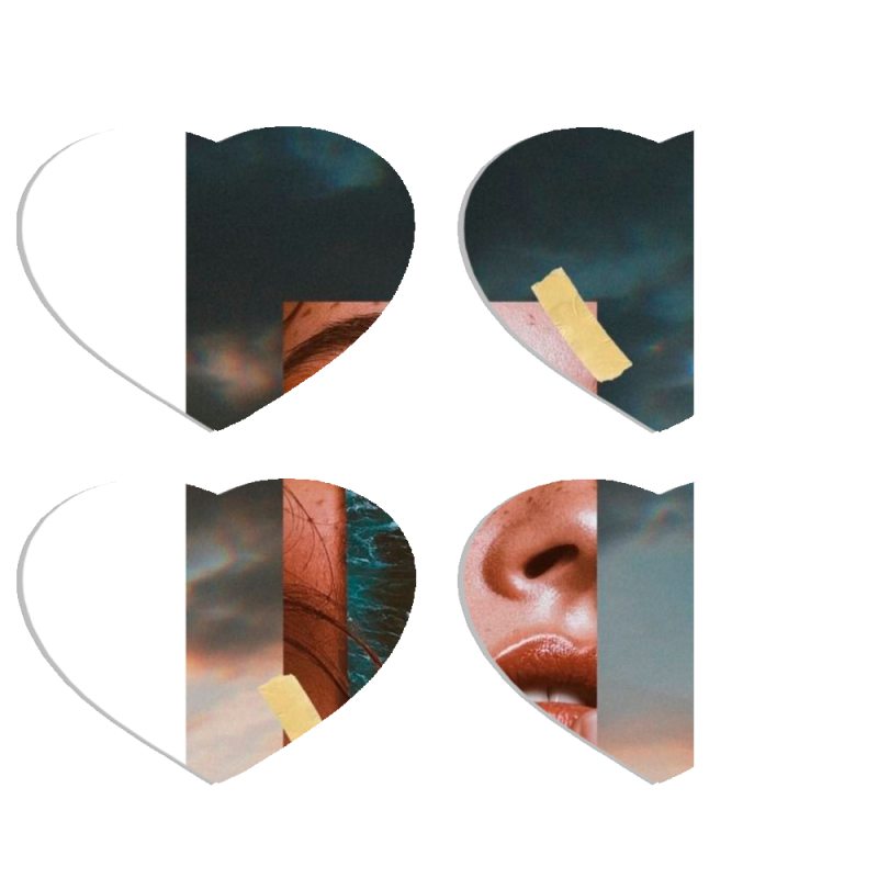 Магнитные фотопазлы Сердце 50 на 50 набор 4 штуки 