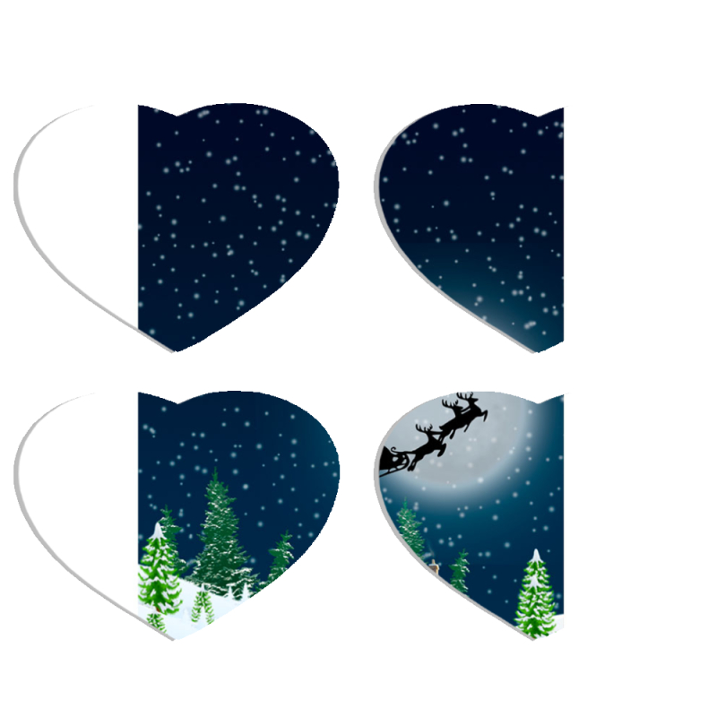 Магнитные фотопазлы Сердце 50 на 50 набор 4 штуки 