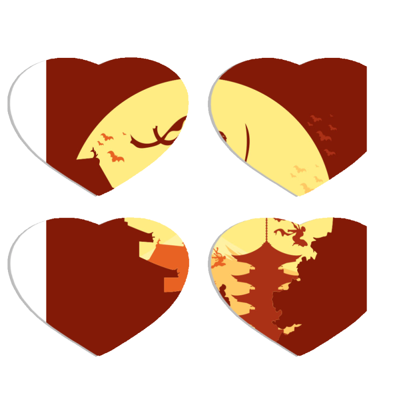 Магнитные фотопазлы Сердце 50 на 50 набор 4 штуки 