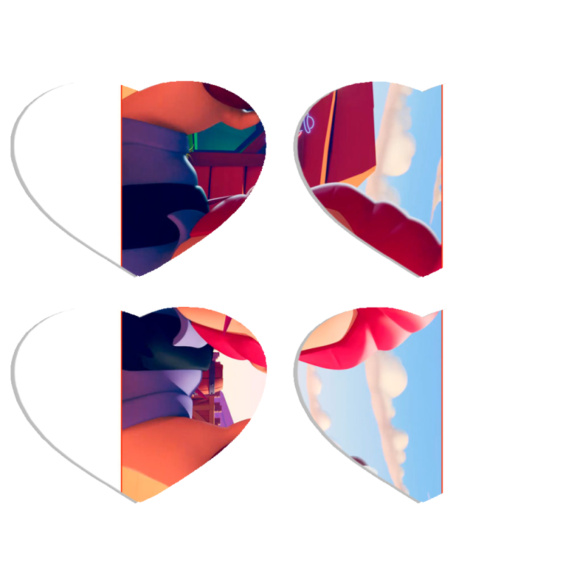 Магнитные фотопазлы Сердце 50 на 50 набор 4 штуки 