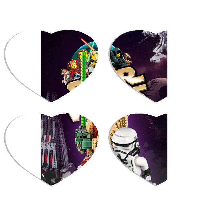 Магнитные фотопазлы Сердце 50 на 50 набор 4 штуки Lego StarWars
