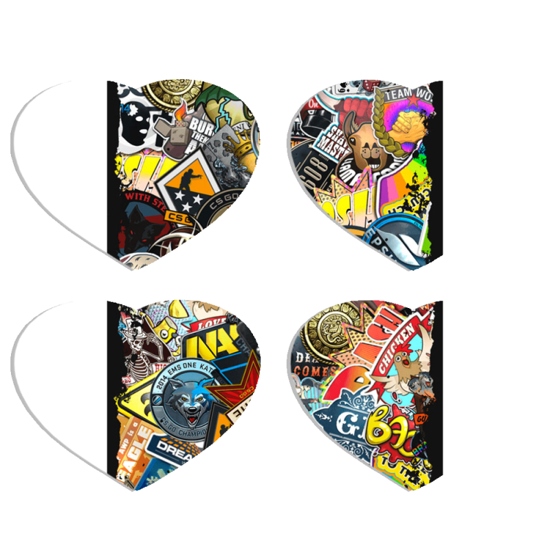 Магнитные фотопазлы Сердце 50 на 50 набор 4 штуки CS:Go Stickerbombing