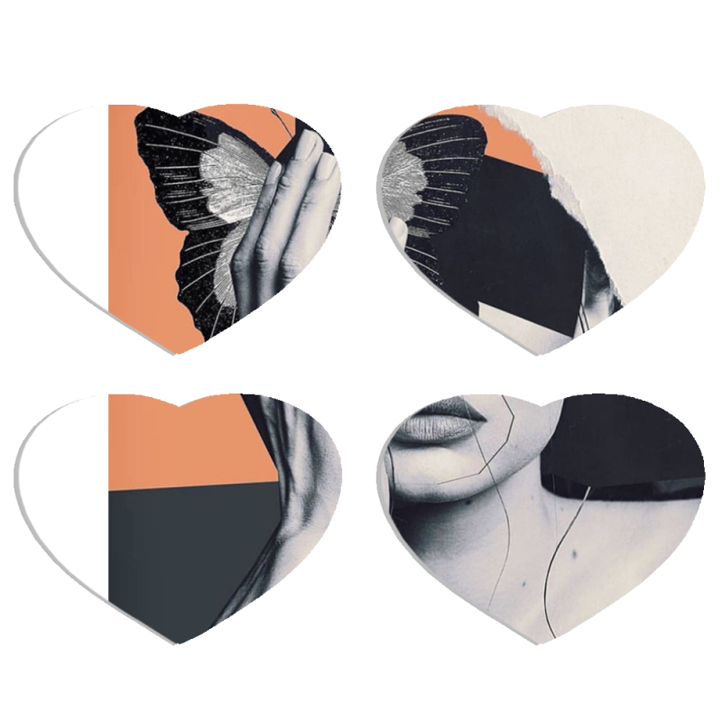 Магнитные фотопазлы Сердце 50 на 50 набор 4 штуки 