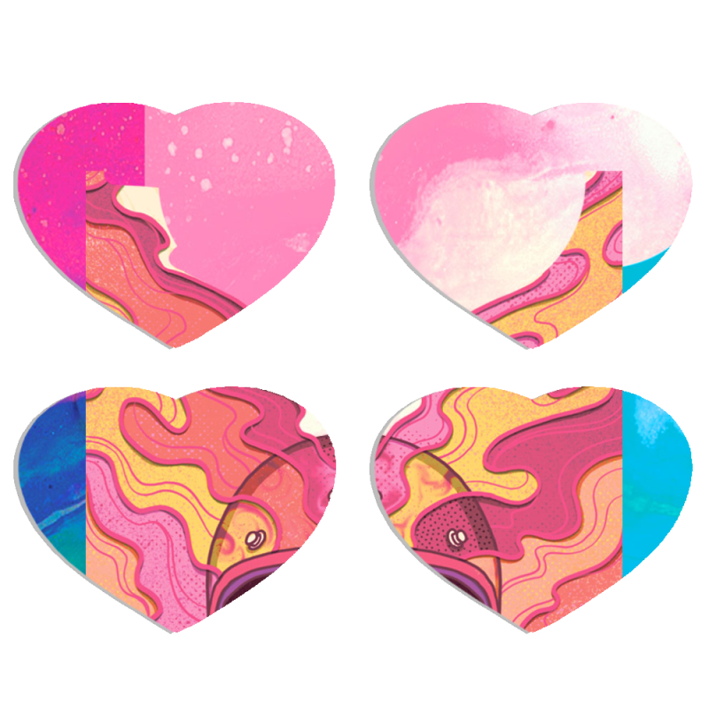 Магнитные фотопазлы Сердце 50 на 50 набор 4 штуки 