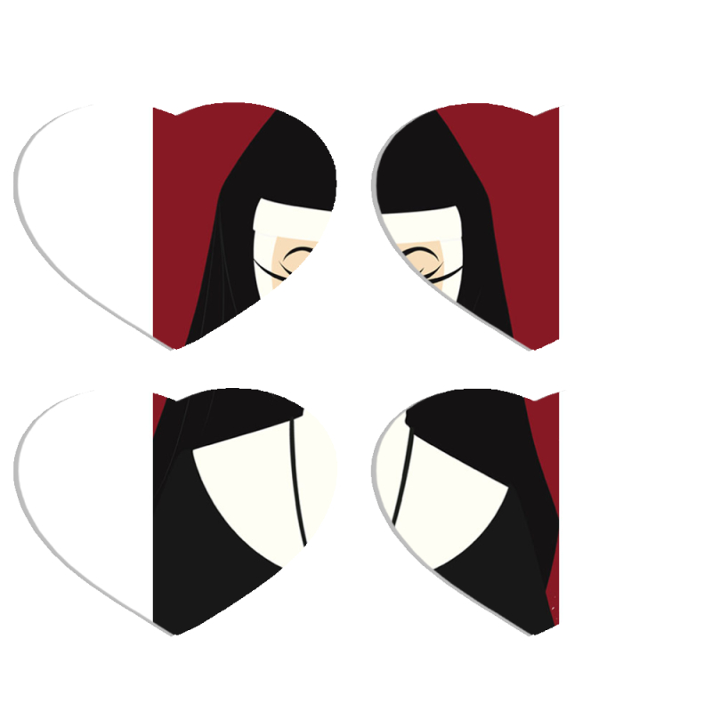 Магнитные фотопазлы Сердце 50 на 50 набор 4 штуки 