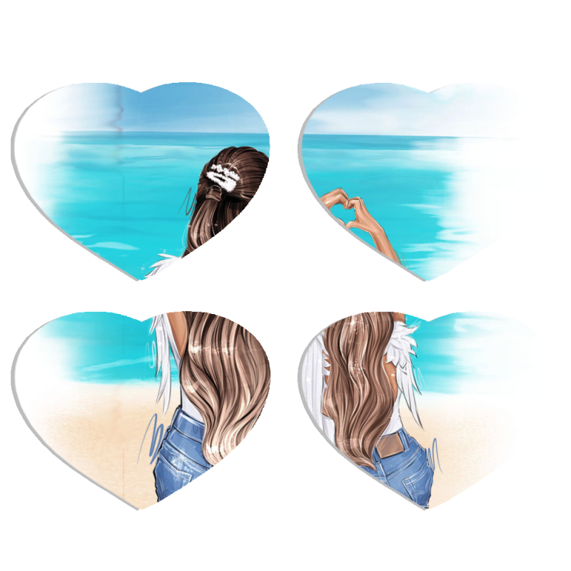 Магнитные фотопазлы Сердце 50 на 50 набор 4 штуки Family Vacation