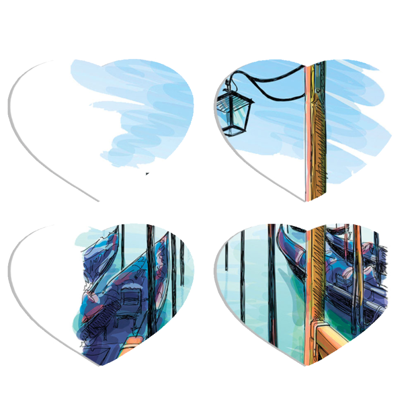 Магнитные фотопазлы Сердце 50 на 50 набор 4 штуки 