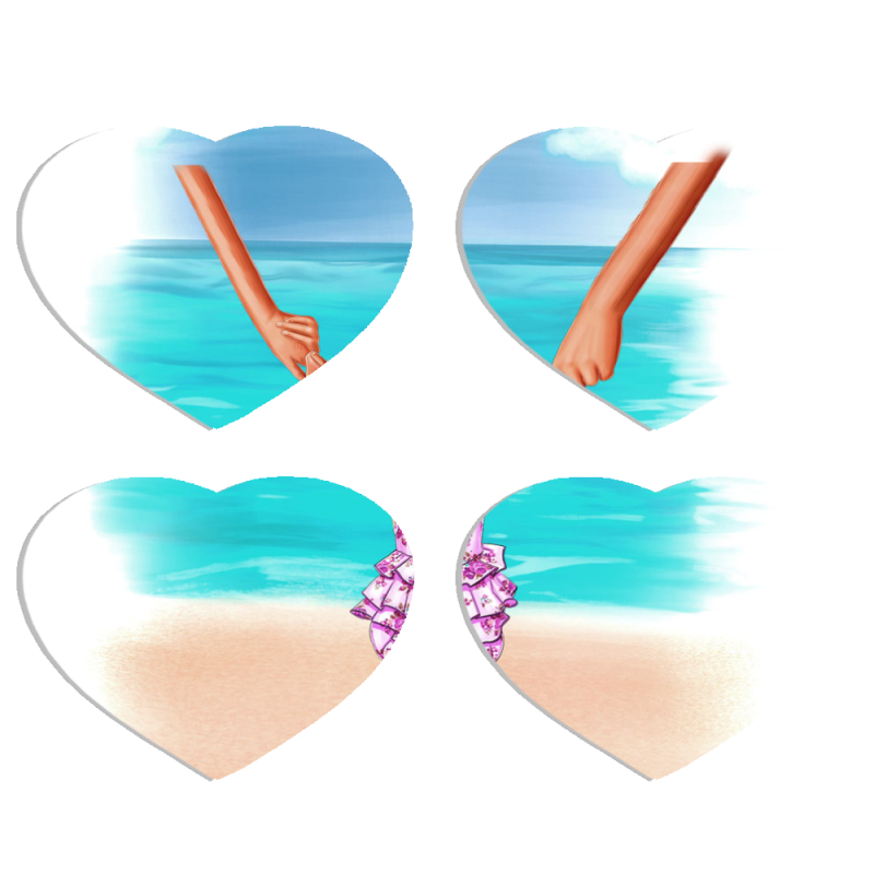 Магнитные фотопазлы Сердце 50 на 50 набор 4 штуки Happy child