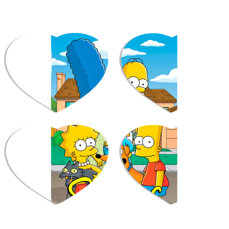 Магнитные фотопазлы Сердце 50 на 50 набор 4 штуки The Simpsons