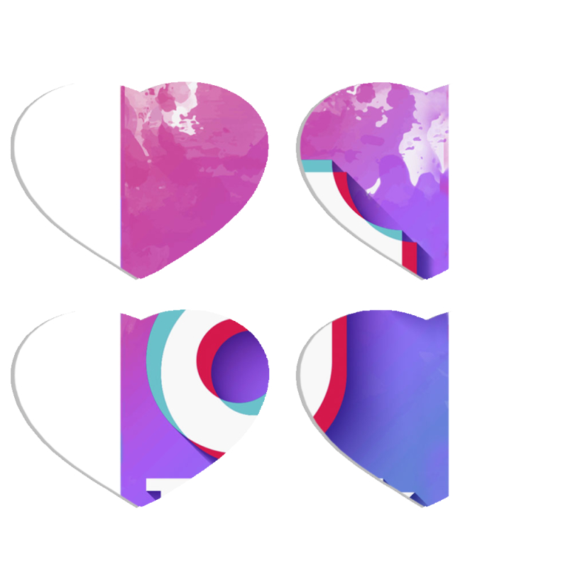 Магнитные фотопазлы Сердце 50 на 50 набор 4 штуки TikTok